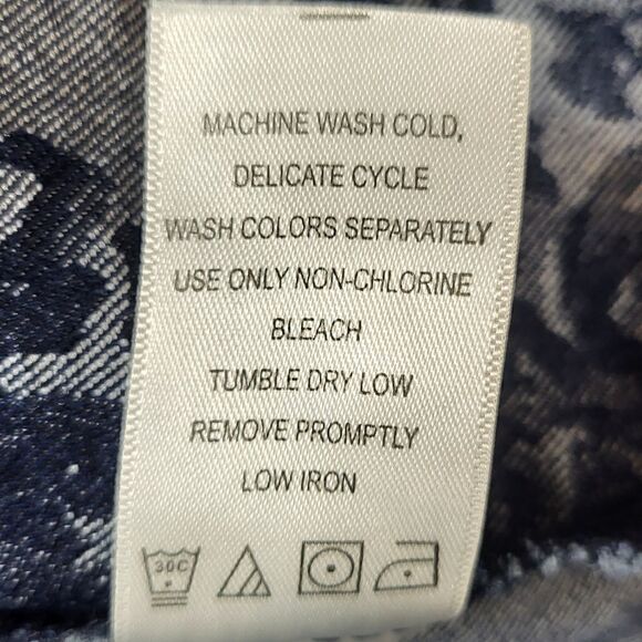 Plus Size Jessica London Blue Denim Flowered Skirt - Picture 8 of 8